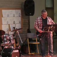 Die Rhythmusgruppe der Lehrerband.